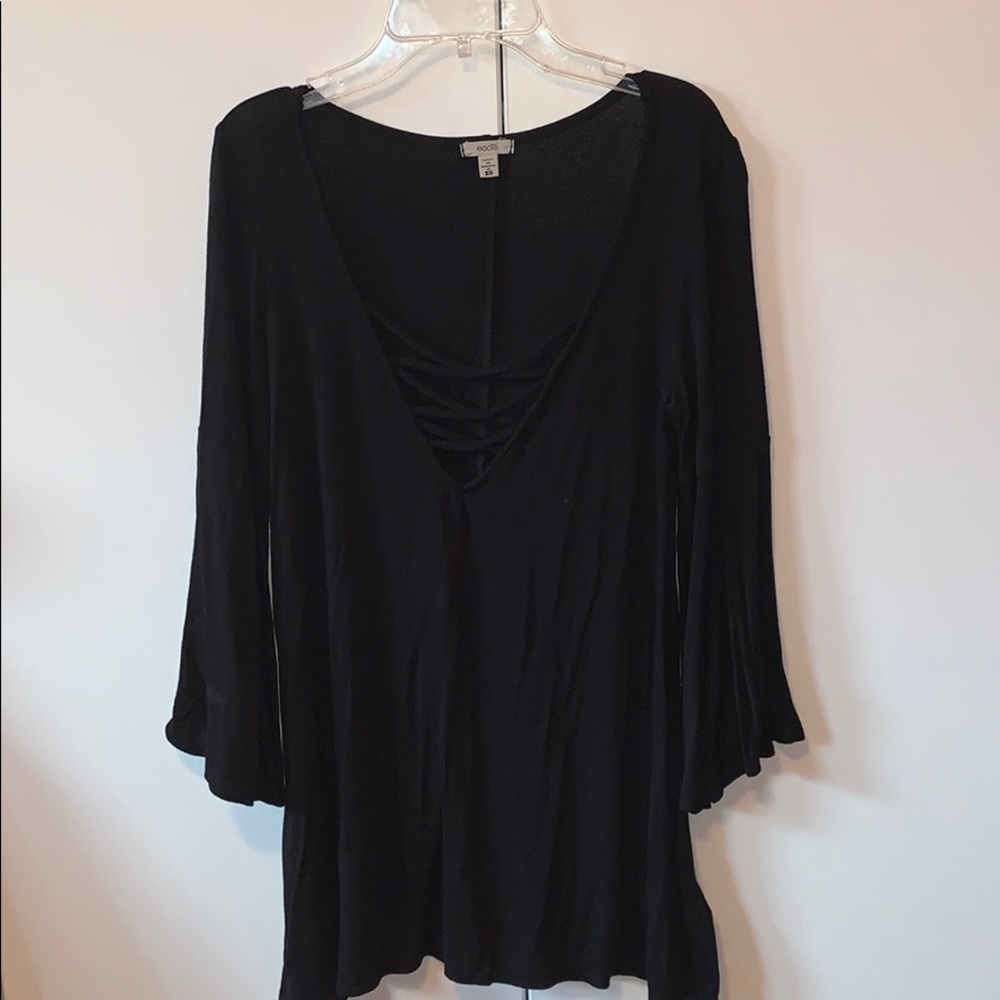 Black lace up long sleeve